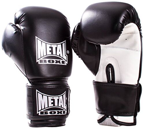 METAL BOXE Guanti da Boxe, Nero (Nero), 12 oz