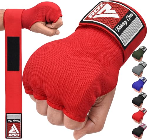 RDX Gel Fasce Boxe Sottoguanti Interni Bende, 75cm Elastico Lunghe Polsiere, Pugno Imbottita Protezione Bendaggi Guanti, Pugilato Muay Thai Allenamento Kickboxing Arti Marziali Punzonatura Uomo Donna