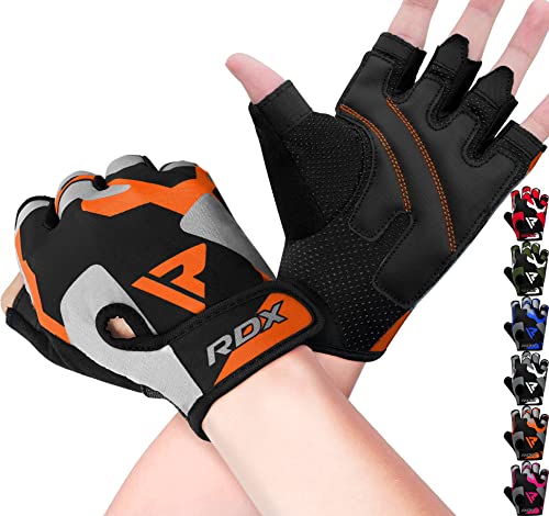 RDX Guanti Palestra Sollevamento Pesi Fitness, Antiscivolo Imbottito Presa Protezione, Elastico Traspirante, Powerlifting Bodybuilding Forza Allenamento Ciclismo Calisthenics Gloves, Uomo Donna