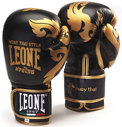 Leone Muay Thai Guantoni Boxe, Unisex – Adulto, Nero, 12 Oz