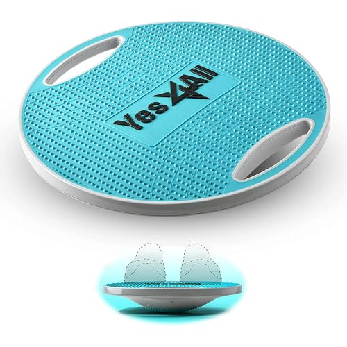 Yes4All Premium Wobble Balance Board/Core Balance Board – Tavola Rotonda da 16,34 Pollici per l'equilibrio in Piedi, Allenamento di Base, Allenamento in Palestra a casa (Azzurro)