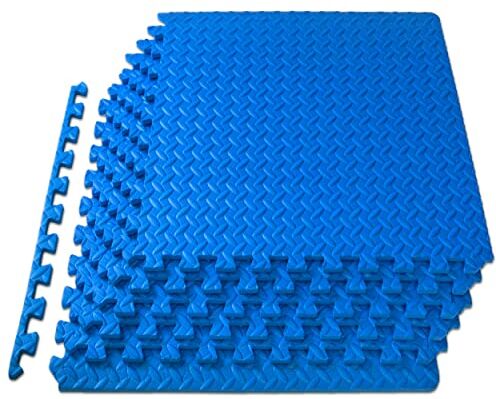 ProsourceFit Prosource , Exercise Puzzle Mats 1/2-in Unisex-Adult, Blue, Large