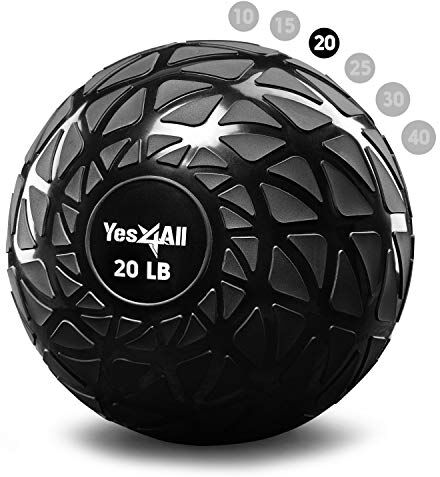 Yes4All Dynamic Slam Balls 9 kg, lucida, palla medica riempita di sabbia senza rimbalzo, adatta per l'allenamento e la forza