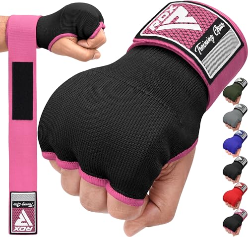 RDX Gel Fasce Boxe Sottoguanti Interni Bende, 75cm Elastico Lunghe Polsiere, Pugno Imbottita Protezione Bendaggi Guanti, Pugilato Muay Thai Allenamento Kickboxing Arti Marziali Punzonatura Uomo Donna