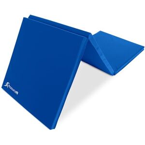 ProsourceFit Tri-Fold Folding Thick Exercise Mat 6’x2’ with Carrying Handles for MMA, Gymnastics Core Workouts, Blue ProsourceFit Tri-Fold Folding Thick Exercise Mat 6’x2’ with Carrying Handles for MMA, Gymnastics Core Workouts, Blue