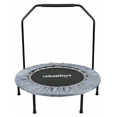 Relaxdays Mini Trampolino con Barra di Supporto, Ø 102 cm, Pieghevole Fino a 120 kg, Fitness Relaxdays Mini Trampolino con Barra di Supporto, Ø 102 cm, Pieghevole Fino a 120 kg, Fitness