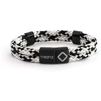 TRION:Z , Zen Loop Duo Bracciale terapeutico magnetico con tecnologia e design alla moda Small Nero/Argento/Grigio TRION:Z , Zen Loop Duo Bracciale terapeutico magnetico con tecnologia e design alla moda Small Nero/Argento/Grigio
