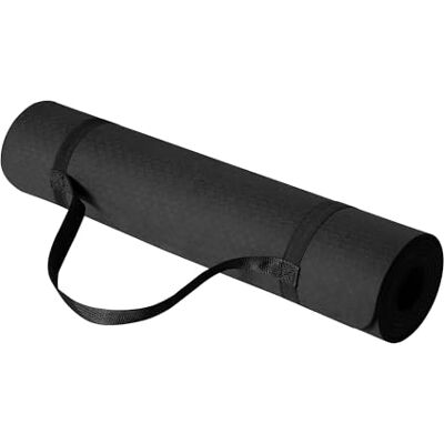 Basics 1/4 Inch Thick TPE Exercise Yoga Mat with Carrying Strap Basics 1/4 Inch Thick TPE Exercise Yoga Mat with Carrying Strap