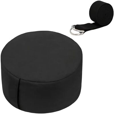 Relaxdays Set Cuscini Meditazione con Cinturino Yoga, Cuscino da Terra, Fodera Lavabile, HD 13x33 Relaxdays Set Cuscini Meditazione con Cinturino Yoga, Cuscino da Terra, Fodera Lavabile, HD 13x33