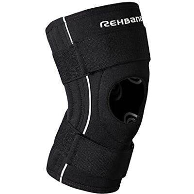 Rehband UD Stable Knee Support, ginocchiera stabilizzante in neoprene con supporto rotuleo e stecche flessibili, fascia ginocchio con compressione per stabilità articolare, Colore:Nero, Misura:M Rehband UD Stable Knee Support, ginocchiera stabilizzante in neoprene con supporto rotuleo e stecche flessibili, fascia ginocchio con compressione per stabilità articolare, Colore:Nero, Misura:M