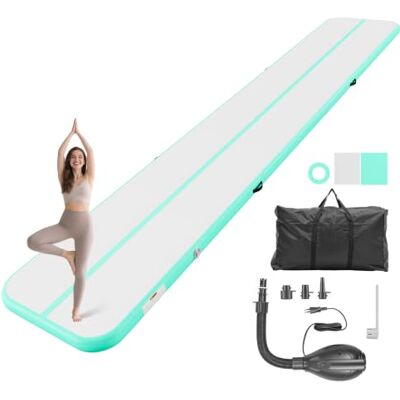 VEVOR Tappetino Gonfiabile Ginnastica Salto Danza 6 m Colore Verde Menta VEVOR Tappetino Gonfiabile Ginnastica Salto Danza 6 m Colore Verde Menta