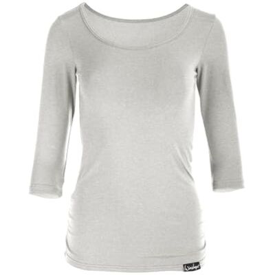 WINSHAPE Maglietta da Donna per Fitness Yoga Pilates, , maniche a 3/4 , Grigio grigio, L WINSHAPE Maglietta da Donna per Fitness Yoga Pilates, , maniche a 3/4 , Grigio grigio, L