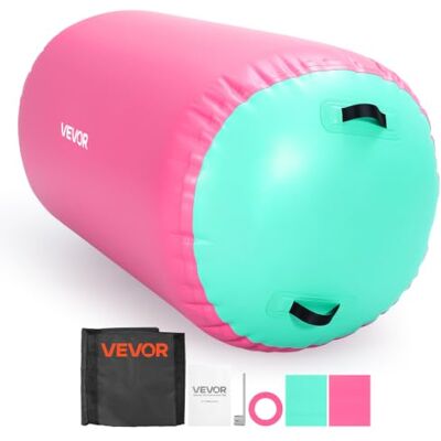 VEVOR Rullo a Barile Gonfiabile per Ginnastica Yoga 120x75 cm Colore Rosa Attrezzatura per Allenamento Salto all'Indietro, Rotolamento, Cheerleading, Uso Domestico, Palestra, Rullo ad Aria in PVC VEVOR Rullo a Barile Gonfiabile per Ginnastica Yoga 120x75 cm Colore Rosa Attrezzatura per Allenamento Salto all'Indietro, Rotolamento, Cheerleading, Uso Domestico, Palestra, Rullo ad Aria in PVC