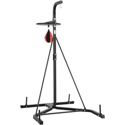 VEVOR Supporto per Sacco da Boxe, Attrezzatura per Allenamento Regolabile in Altezza, Supporta 65 kg, con Base Appesantita, Sacco per Allenamento Palestra Casa, Nero 132x114x201 cm VEVOR Supporto per Sacco da Boxe, Attrezzatura per Allenamento Regolabile in Altezza, Supporta 65 kg, con Base Appesantita, Sacco per Allenamento Palestra Casa, Nero 132x114x201 cm