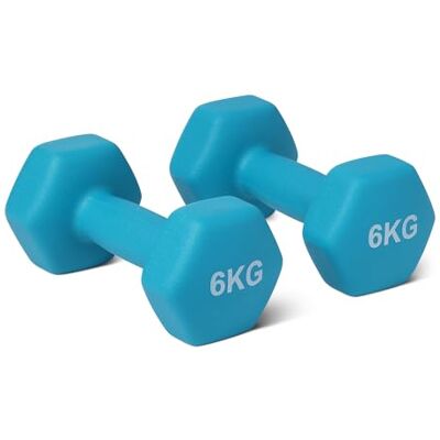 Basics Neoprene Dumbbell Weights Set, Pair of 6 kg Basics Neoprene Dumbbell Weights Set, Pair of 6 kg