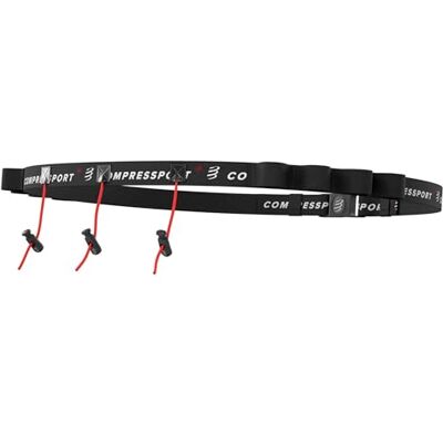 COMPRESSPORT Race Belt, Cintura da Trail Running Unisex-Adult, Nero, Uniq Size COMPRESSPORT Race Belt, Cintura da Trail Running Unisex-Adult, Nero, Uniq Size