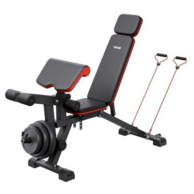 VEVOR Panca pesi Stabile e Resistente per Allenamento Completo del Corpo, Panca Regolabile per Esercizi, per Allenamento Forza con Estensione Gambe, Cuscinetto Antiscivolo Predicatore 363 kg VEVOR Panca pesi Stabile e Resistente per Allenamento Completo del Corpo, Panca Regolabile per Esercizi, per Allenamento Forza con Estensione Gambe, Cuscinetto Antiscivolo Predicatore 363 kg