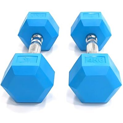 BILDER Coppia Manubri Palestra Azzurri 4 Kg, Forma Esagonale e Impugnatura Antiscivolo, Set Pesi Palestra e per Allenamento a Casa per Tonificazione e Riscaldamento, Set Manubri Duraturi Salvaspazio BILDER Coppia Manubri Palestra Azzurri 4 Kg, Forma Esagonale e Impugnatura Antiscivolo, Set Pesi Palestra e per Allenamento a Casa per Tonificazione e Riscaldamento, Set Manubri Duraturi Salvaspazio