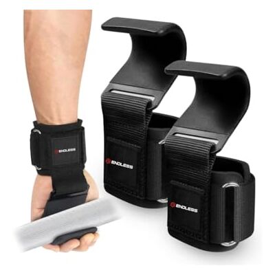 Endless Gancio per sollevamento pesi Set di 2 Nero Materiale: metallo e neoprene Grips for Dead Lifting Gancio per allenamento premium Cinghie per allenamento palestra con ganci in metallo Endless Gancio per sollevamento pesi Set di 2 Nero Materiale: metallo e neoprene Grips for Dead Lifting Gancio per allenamento premium Cinghie per allenamento palestra con ganci in metallo