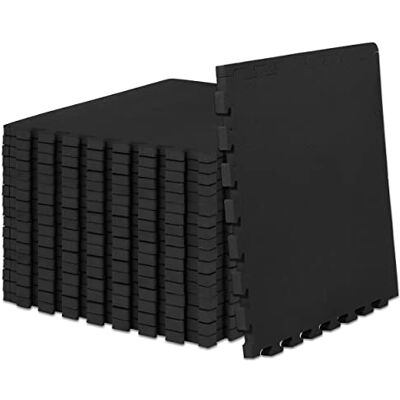 ProsourceFit Extra Thick Puzzle Exercise Mat 1", EVA Foam Interlocking Tiles for Protective, Cushioned Workout Flooring for Home and Gym Equipment, Black 3-Pack ProsourceFit Extra Thick Puzzle Exercise Mat 1", EVA Foam Interlocking Tiles for Protective, Cushioned Workout Flooring for Home and Gym Equipment, Black 3-Pack