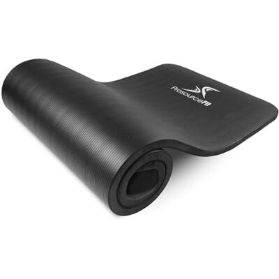 ProSource Fit Extra Thick Yoga and Pilates Mat ½” (13mm) or 1" (25mm), 71-inch Long High Density Exercise Mat with Comfort Foam and Carrying Strap, Black ProSource Fit Extra Thick Yoga and Pilates Mat ½” (13mm) or 1" (25mm), 71-inch Long High Density Exercise Mat with Comfort Foam and Carrying Strap, Black