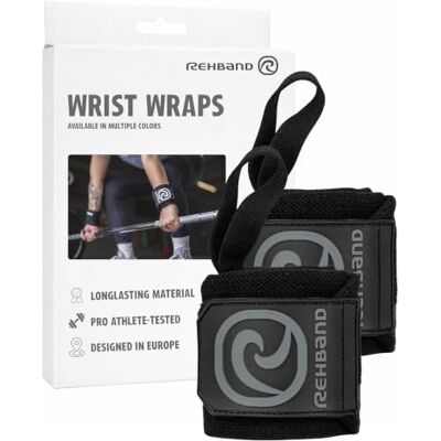 Rehband Wrist Wrap 1 Paio, Wrist Wraps per Sollevamento Pesi, Fasce Polso da Allenamento 45 cm, Supporti Polso stabilizzanti e Confortevoli per Palestra Rehband Wrist Wrap 1 Paio, Wrist Wraps per Sollevamento Pesi, Fasce Polso da Allenamento 45 cm, Supporti Polso stabilizzanti e Confortevoli per Palestra