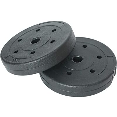 BAKAJI Set 2 Dischi per Bilanciere e Manubri Peso 10kg (5kg x 2) Cemento Foro 25mm, Rivestimento in Plastica Antigraffio, Professionali Palestra, Fitness, Riabilitazione, Esercizio Fisico, Allenamento BAKAJI Set 2 Dischi per Bilanciere e Manubri Peso 10kg (5kg x 2) Cemento Foro 25mm, Rivestimento in Plastica Antigraffio, Professionali Palestra, Fitness, Riabilitazione, Esercizio Fisico, Allenamento