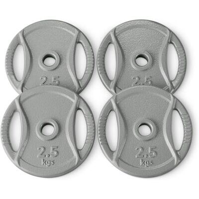Basics Disco per Bilanciere con Impugnatura, Foro da 2,54cm, 4 x 2,5kg Basics Disco per Bilanciere con Impugnatura, Foro da 2,54cm, 4 x 2,5kg