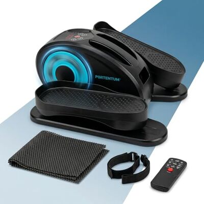 PORTENTUM Mini ellittica da casa elettrica con tappetino e cinghie – Nuovo formato 2026 più compatto – Pedaliera riabilitazione automatica e manuale 12 velocità – Telecomando e motore silenzioso PORTENTUM Mini ellittica da casa elettrica con tappetino e cinghie – Nuovo formato 2026 più compatto – Pedaliera riabilitazione automatica e manuale 12 velocità – Telecomando e motore silenzioso