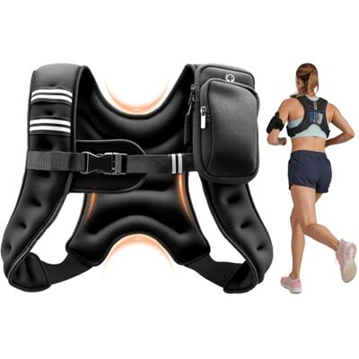 VEVOR Gilet Zavorrato con Sabbia di Ferro, Giubbotto Zavorrato per Allenamento di Forza Corsa Resistenza Materiale in Neoprene Traspirante Tasche Portaoggetti, Fitness, Esercizio, Cross-Training VEVOR Gilet Zavorrato con Sabbia di Ferro, Giubbotto Zavorrato per Allenamento di Forza Corsa Resistenza Materiale in Neoprene Traspirante Tasche Portaoggetti, Fitness, Esercizio, Cross-Training