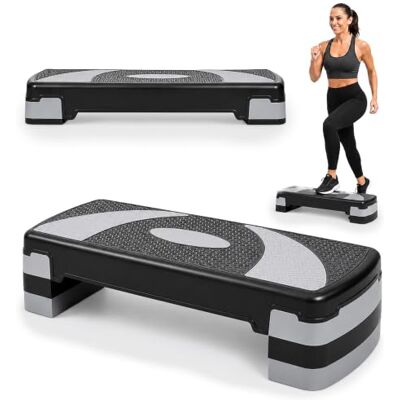 Relaxdays Pedana step regolabile 3 altezze 10/15/20 cm, colori L x P: 78 x 29 cm, antiscivolo, pedana per casa Relaxdays Pedana step regolabile 3 altezze 10/15/20 cm, colori L x P: 78 x 29 cm, antiscivolo, pedana per casa