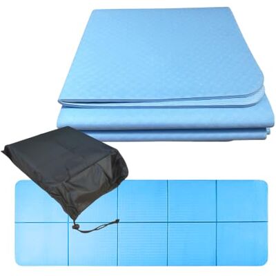 Relaxdays Tappetino Yoga, vari colori pieghevole, in TPE, 6 mm, 61x183 cm, antiscivolo, con borsa, per pilates e fitness Relaxdays Tappetino Yoga, vari colori pieghevole, in TPE, 6 mm, 61x183 cm, antiscivolo, con borsa, per pilates e fitness