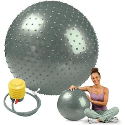 Endless Palla da yoga antiburst da 65 cm Thick PVC Exercise Ball for Fitness, Pilates, Stability & Home Gym Training Balance Ball Chair for Men & Women Color: Silver Endless Palla da yoga antiburst da 65 cm Thick PVC Exercise Ball for Fitness, Pilates, Stability & Home Gym Training Balance Ball Chair for Men & Women Color: Silver