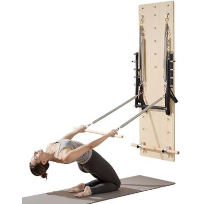 VEVOR Macchina per Riformatore per Pilates da Parete, Trampolino in Legno d'Acero, Attrezzatura con Molle di Resistenza, Adatto per Flessibilità Equilibrio, Allenamento in Palestra a Casa VEVOR Macchina per Riformatore per Pilates da Parete, Trampolino in Legno d'Acero, Attrezzatura con Molle di Resistenza, Adatto per Flessibilità Equilibrio, Allenamento in Palestra a Casa