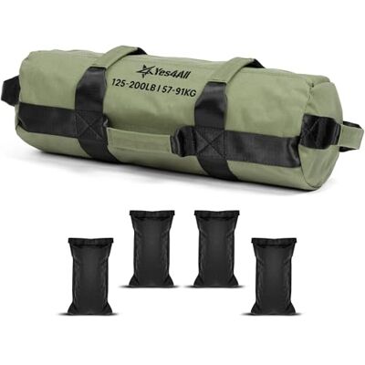 Yes4All sacchi di sabbia per l'allenamento, sacchi di sabbia regolabili non riempiti per l'allenamento con maniglie, vari colori e dimensioni 2,3 kg 90 kg Yes4All sacchi di sabbia per l'allenamento, sacchi di sabbia regolabili non riempiti per l'allenamento con maniglie, vari colori e dimensioni 2,3 kg 90 kg