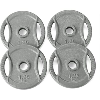 Basics , Set da 4 pesi a disco da 1,25 kg con foro da 2,54 cm, Grigio antracite Basics , Set da 4 pesi a disco da 1,25 kg con foro da 2,54 cm, Grigio antracite