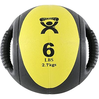 Cando Palla medica con doppia impugnatura, 2,7 kg, colore: Giallo Cando Palla medica con doppia impugnatura, 2,7 kg, colore: Giallo