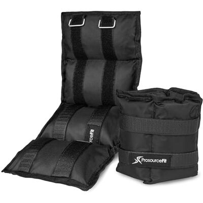 ProSource Fit Ankle, Wrist, Arm, And Leg Weights for Men And Women, Set of 2, 5lb Each, Black ProSource Fit Ankle, Wrist, Arm, And Leg Weights for Men And Women, Set of 2, 5lb Each, Black