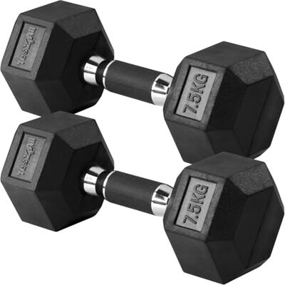 Yes4All Hex Dumbbell Cast Iron With Rubber Cover 7.5 kg Yes4All Hex Dumbbell Cast Iron With Rubber Cover 7.5 kg