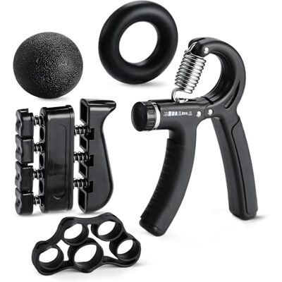 Basics Grip Strength Trainer, Kit Rinforzante Per Avambraccio, 5 Pezzi, Nero Basics Grip Strength Trainer, Kit Rinforzante Per Avambraccio, 5 Pezzi, Nero
