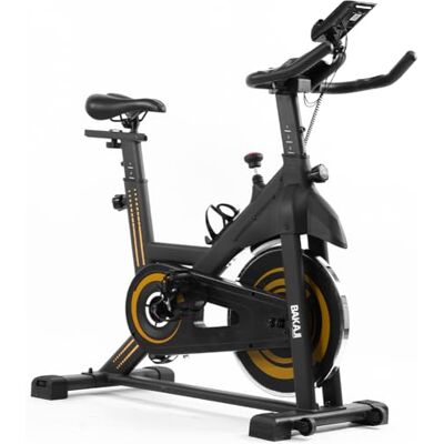 BAKAJI Cyclette Spinning Bike con Display LCD e Bluetooth con Connessione ad App Fitness, Bici Allenamento Palestra con Sediolino Imbottito Regolabile, Ideale Cardio, Gambe, Pancia, Fianchi, Home Gym BAKAJI Cyclette Spinning Bike con Display LCD e Bluetooth con Connessione ad App Fitness, Bici Allenamento Palestra con Sediolino Imbottito Regolabile, Ideale Cardio, Gambe, Pancia, Fianchi, Home Gym