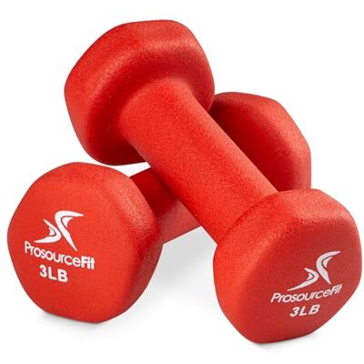 ProSource Fit Neoprene Dumbbell Coated for Non-Slip Grip, 3 lb ProSource Fit Neoprene Dumbbell Coated for Non-Slip Grip, 3 lb