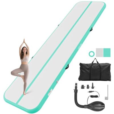 VEVOR Tappetino Gonfiabile per Ginnastica Artistica 4 m Colore Verde Menta VEVOR Tappetino Gonfiabile per Ginnastica Artistica 4 m Colore Verde Menta