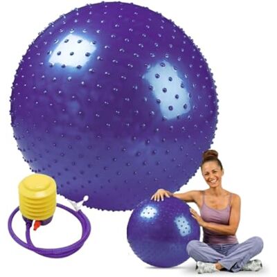 Endless Palla da yoga antiburst da 55 cm Thick PVC Exercise Ball for Fitness, Pilates, Stability & Home Gym Training Balance Ball Chair for Men & Women Color: Viola Endless Palla da yoga antiburst da 55 cm Thick PVC Exercise Ball for Fitness, Pilates, Stability & Home Gym Training Balance Ball Chair for Men & Women Color: Viola