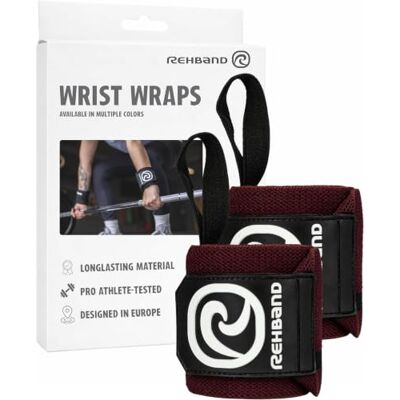 Rehband Wrist Wrap 1 Paio, Wrist Wraps per Sollevamento Pesi, Fasce Polso da Allenamento 45 cm, Supporti Polso stabilizzanti e Confortevoli per Palestra Rehband Wrist Wrap 1 Paio, Wrist Wraps per Sollevamento Pesi, Fasce Polso da Allenamento 45 cm, Supporti Polso stabilizzanti e Confortevoli per Palestra