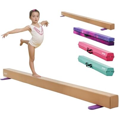 VEVOR Trave di Equilibrio per Ginnastica per Bambini, Pieghevole 2400 mm capacità di Carico 158,75 kg, con Tappetino Antiscivolo, Trave di Equilibrio con Anima in Legno, per Casa e Palestra, Giallo VEVOR Trave di Equilibrio per Ginnastica per Bambini, Pieghevole 2400 mm capacità di Carico 158,75 kg, con Tappetino Antiscivolo, Trave di Equilibrio con Anima in Legno, per Casa e Palestra, Giallo