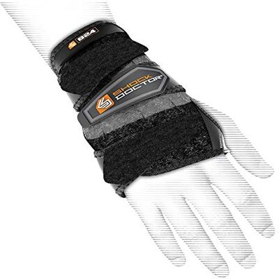 Shock Doctor Supporto da polso a 3 cinghie (destra), taglia S, colore: Nero Shock Doctor Supporto da polso a 3 cinghie (destra), taglia S, colore: Nero