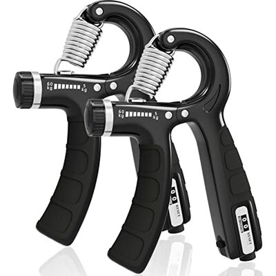 U-VKK Hand Grip, Nero 5-60 kg confezione da 2 Allenamento Avambraccio, Avambracci Attrezzi con funzione di conteggio, Hand Trainer Gripper Resistenza Regolabile per Allenamento Della Forza U-VKK Hand Grip, Nero 5-60 kg confezione da 2 Allenamento Avambraccio, Avambracci Attrezzi con funzione di conteggio, Hand Trainer Gripper Resistenza Regolabile per Allenamento Della Forza