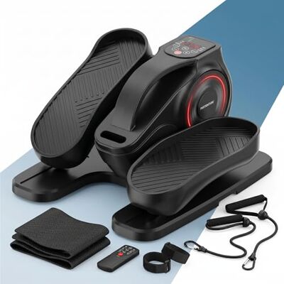 PORTENTUM Mini ellittica da casa elettrica con bande di resistenza – Tappetino e cinghie – Pedaliera riabilitazione automatica e manuale 12 velocità – Telecomando e motore silenzioso PORTENTUM Mini ellittica da casa elettrica con bande di resistenza – Tappetino e cinghie – Pedaliera riabilitazione automatica e manuale 12 velocità – Telecomando e motore silenzioso