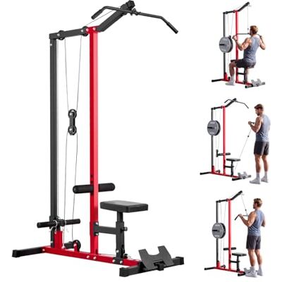 VEVOR LAT Macchina per cavi 3 in 1, con sedile regolabile a 3 livelli, rullo in schiuma regolabile a 4 livelli, carico 400/226,8 kg, torre LAT per schiena, petto, tricipiti VEVOR LAT Macchina per cavi 3 in 1, con sedile regolabile a 3 livelli, rullo in schiuma regolabile a 4 livelli, carico 400/226,8 kg, torre LAT per schiena, petto, tricipiti